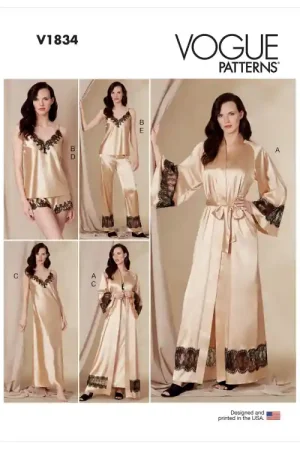 Vogue 1834 Nachtkleding mt. 34-42, Dui/En/Fr Populair