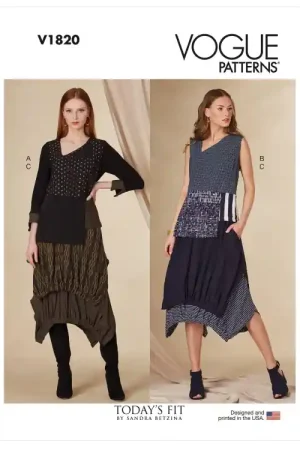 Voordeelprijs Naaipatroon Vogue 1820 designer combination, maat 32-48 Dui/En/Fr