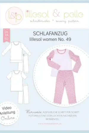 Weekendaanbieding Lillesol Women No. 49 Schlafanzug paper pattern, Duits