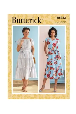 Veilige Betaling Naaipatroon Butterick 6722, jurk, maat 40-48, Dui/En/Fr