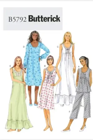 Weekendaanbieding Naaipatroon Butterick 5792 nachtkleding, Gr. 42-50, Dui/En/Fr