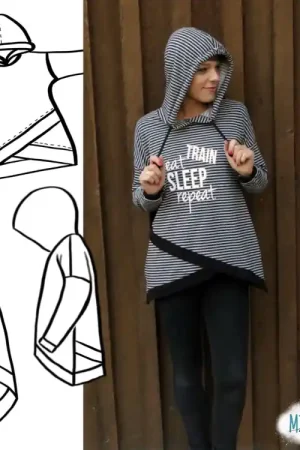 Aanbieding E-book MiToSa-Kreativ Shabby Asymmetrie Hoodie Damen, Duits