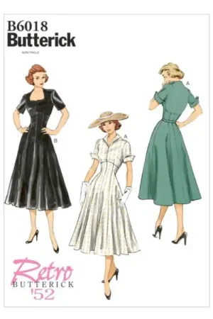 Veilige Betaling Naaipatroon Butterick 6018jurk, maat 40 - 48, Dui/En/Fr