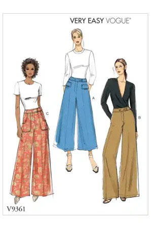 Weekendaanbieding Naaipatroon Vogue 9361 broek, maat 32-40, Dui/En/Fr