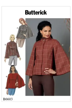 Aanbieding Pattern Butterick 6603 womens cape, Dui/En/Fr