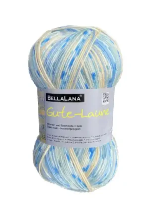 Veilige Betaling BellaLana Wolle Gute-Laune-Socke 100gr., beige-blauw