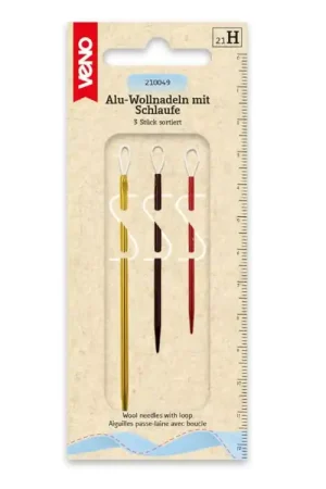 Wolnaalden met lus, 3 stuks, gesorteerd Fabrieksprijs