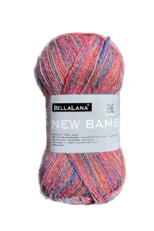 Voordeelprijs BellaLana Wolle New Bamboo 50gr., rood-veelkleurig