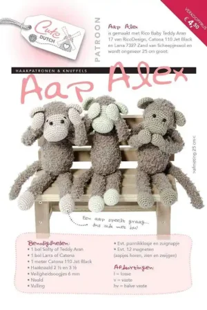 CuteDutch - Patroonboekje Aap Alex Beperkt Aanbod