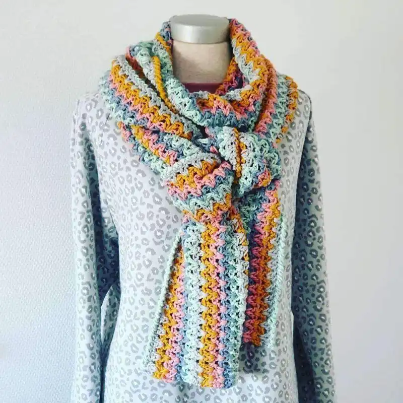 Merkproduct Haakpakket: #vrolijkestrepensjaal