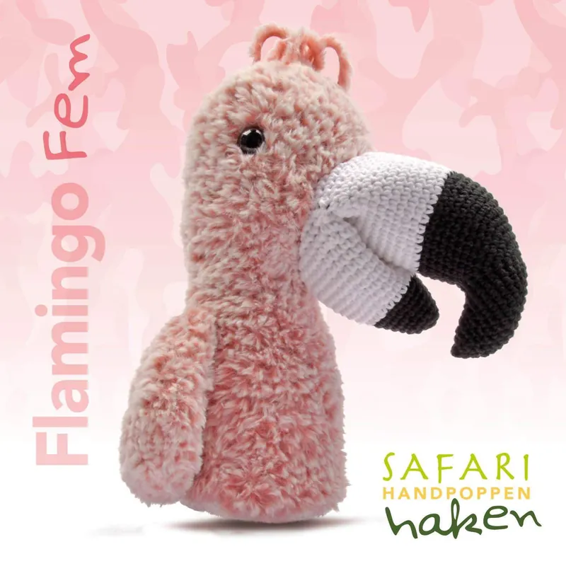 Bestel Nu Garenpakket: Safari handpop flamingo Fem