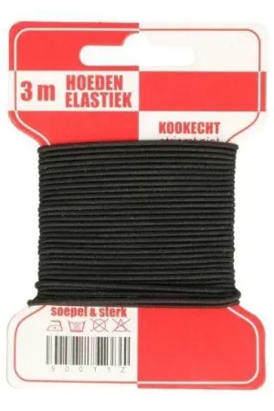 Fabrieksprijs Hoedenelastiek 3m Zwart