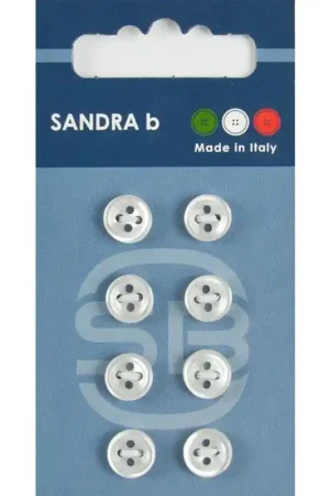 Gecertificeerd Sandra B knopen C001 maat 14 - 9 mm Wit
