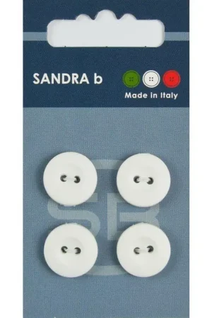 Sandra B knopen C014 maat 24 - 15 mm Wit Tijdelijk Beschikbaar