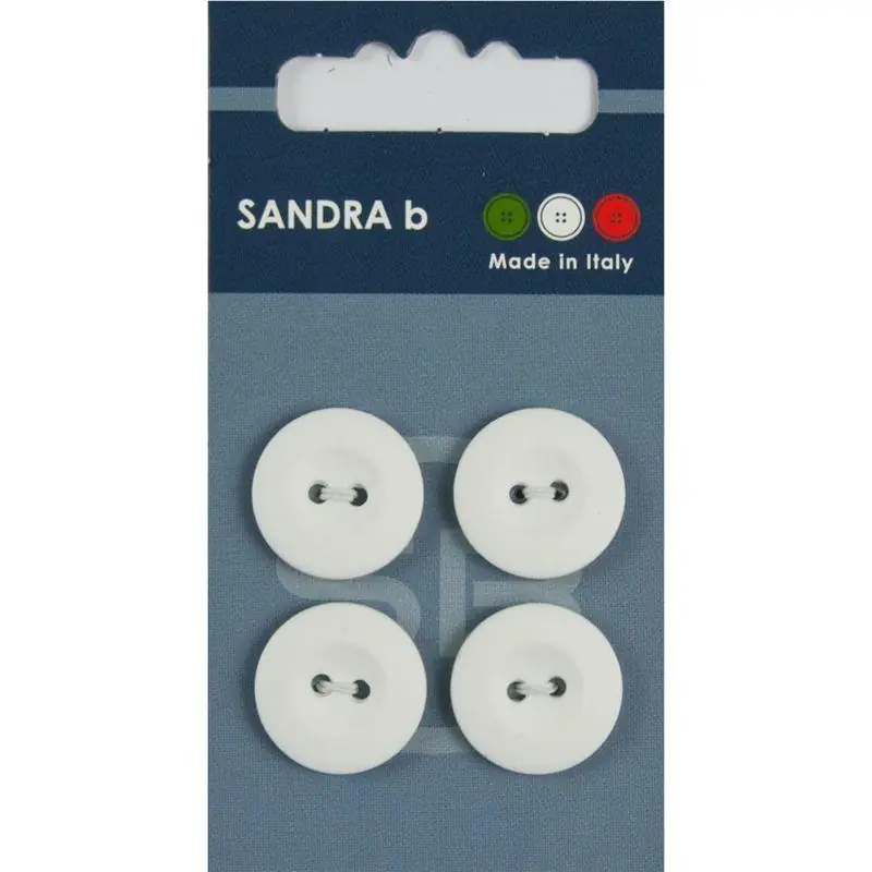 Sandra B knopen C015 maat 24 - 18 mm Wit Hoge Kwaliteit