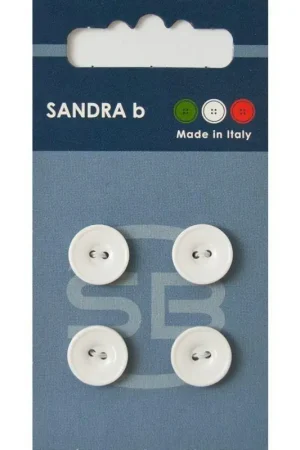 Sandra B knopen C017 maat 20 - 13 mm Wit Beperkt Aanbod