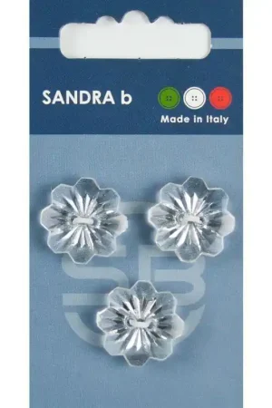 Sandra B knopen C025 maat 30 - 19 mm Transparant Bloem Rechtstreeks Van De Fabrikant