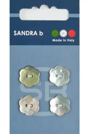 Sandra B knopen C027 maat 24 - 15 mm Parelmoer Bloem Lage Kosten