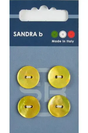 Sandra B knopen C037 maat 24 - 15 mm Parelmoer Geel Beste Prijs