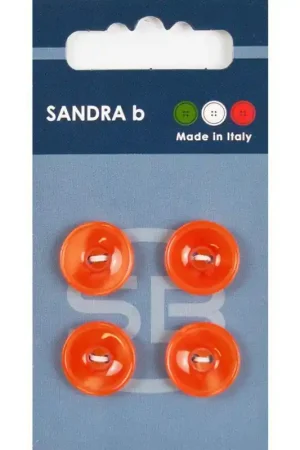 Sandra B knopen C042 maat 24 - 15 mm Hoogglans Oranje Express Levering
