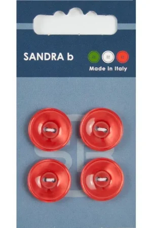 Direct Beschikbaar Sandra B knopen C050 maat 28 - 18 mm Hoogglans Rood