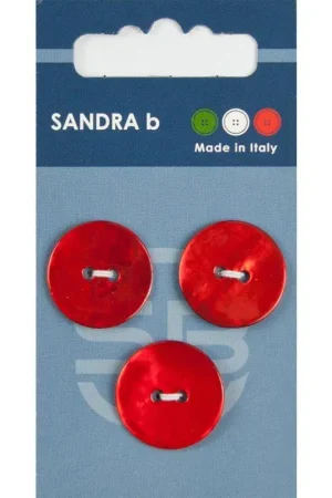 Dagaanbieding Sandra B knopen C054 maat 32 - 20 mm Parelmoer Rood