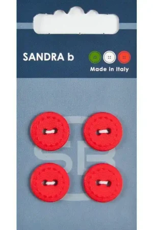 Bestel Nu Sandra B knopen C057 maat 24 - 15 mm Rood