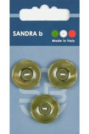Sandra B knopen C073 maat 36 - 20 mm Hoogglans Olijfgroen Lage Prijs