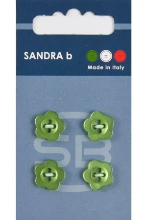 Koop Vandaag Sandra B knopen C077 maat 20 - 13 mm Bloemetje Groen