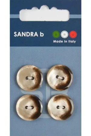 Sandra B knopen C086 maat 28 - 18 mm Parelmoer Beige/Bruin Hete Deal