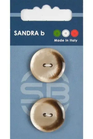 Finale Uitverkoop Sandra B knopen C087 maat 36 - 23 mm Parelmoer Beige/Bruin