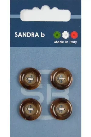 Gereduceerde Prijs Sandra B knopen C088 maat 24 - 15 mm Transparant Beige/Bruin