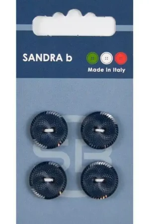 Sandra B knopen C108 maat 24 - 15 mm Blauw met motief Dagaanbieding
