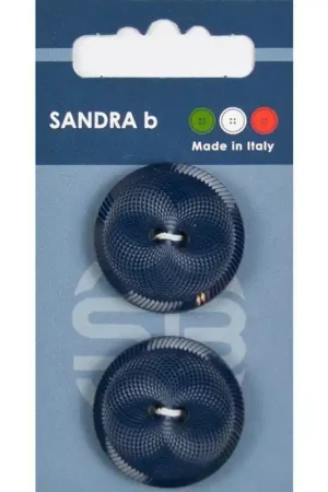 Sandra B knopen C110 maat 44 - 28 mm Blauw met motief Speciale Aanbieding