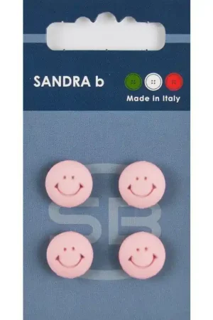 Sandra B knopen C135 maat 20 - 13 mm Smiley Lichtroze Meest Verkocht