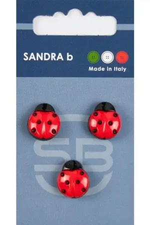 Korting Sandra B knopen C140 maat 24 - 15 mm Lieveheersbeestje