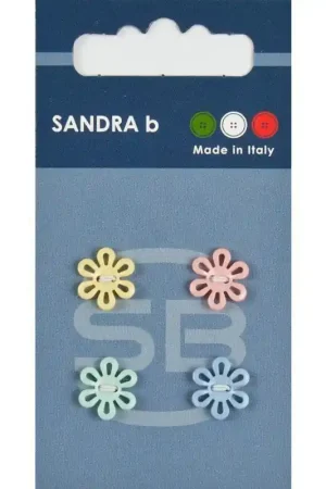 Direct Verzonden Sandra B knopen C144 maat 18 - 11 mm Bloemetje