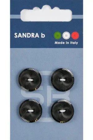 Sandra B knopen C145 maat 24 - 15 mm Zwart met motief Superprijs