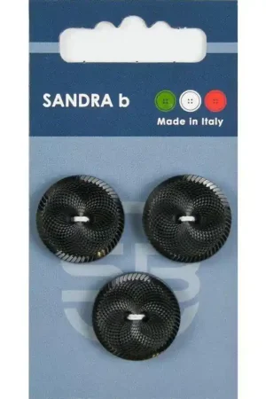 Sandra B knopen C146 maat 32 - 20 mm Zwart met motief Laatste Kans