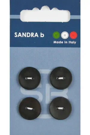 Sandra B knopen C148 maat 24 - 15 mm Parelmoer Zwart Hoge Kwaliteit