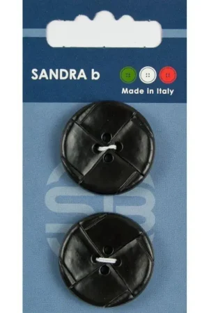 Weekendaanbieding Sandra B knopen C172 maat 44 - 28 mm Zwart met motief