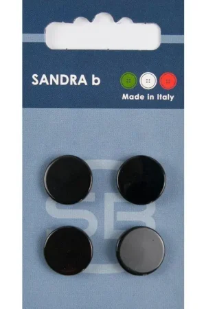 Sandra B knopen C173 maat 24 - 15 mm Zwart z/gaatjes Weekendaanbieding