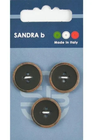 Sandra B knopen C182 maat 32 - 20 mm Zwart/Bruin Express Levering