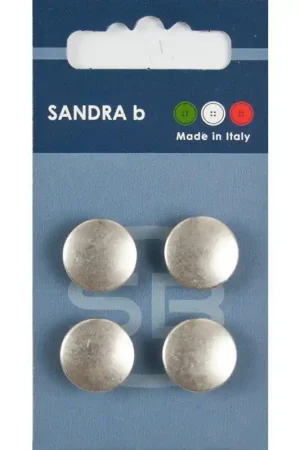 Sandra B knopen C199 maat 24 - 15 mm Zilver z/gaatjes Favoriet