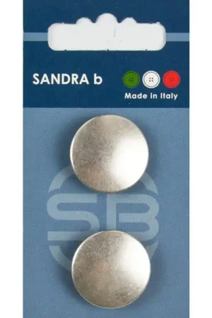 Sandra B knopen C201 maat 36 - 23 mm Zilver z/gaatjes Uitverkoop