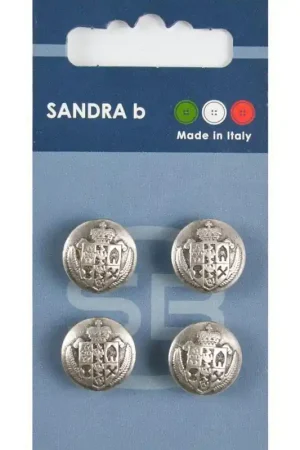 Laatste Versie Sandra B knopen C202 maat 24 - 15 mm Zilver z/gaatjes