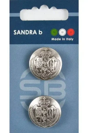 Sandra B knopen C203 maat 36 - 23 mm Zilver z/gaatjes Populair
