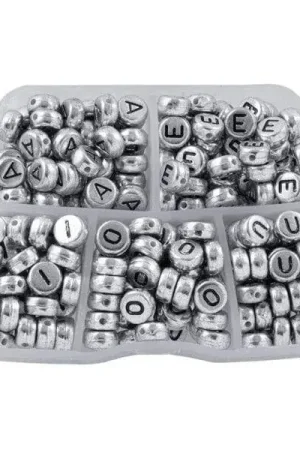 Koop Online Assortiment - Zilver Letterkralen Klinkers - 8 x 4 mm (50 kralen per letter)