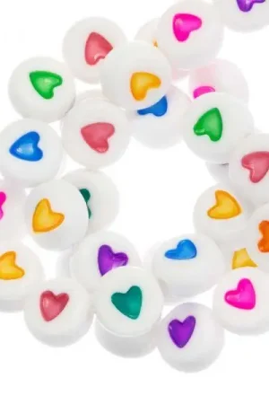 Seizoensaanbieding Letterkralen Hart - Mix Color 7 x 3 mm (350 kralen)