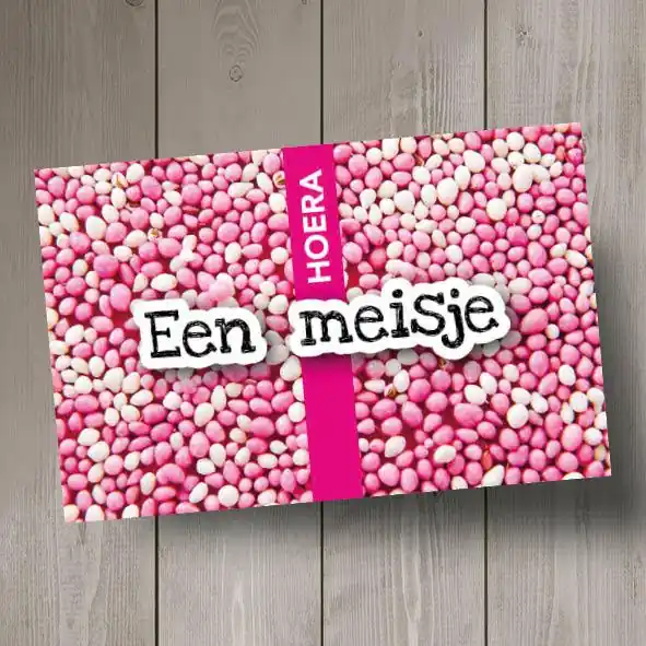 Gelegenheidskaartje: Hoera een meisje Gereduceerde Prijs